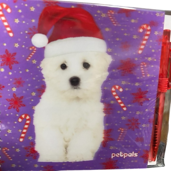 COPY - Holiday White Puppy Santa Presents Petpals Notebook & Pen SetChristmas - Picture 8 of 12